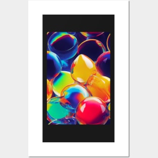 Colorful liquid bubble abstract pattern #50 Posters and Art